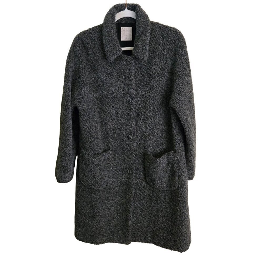 J. Jill Alpaca Wool Made In Peru Gray Fuzzy Coat Size S (Missy)